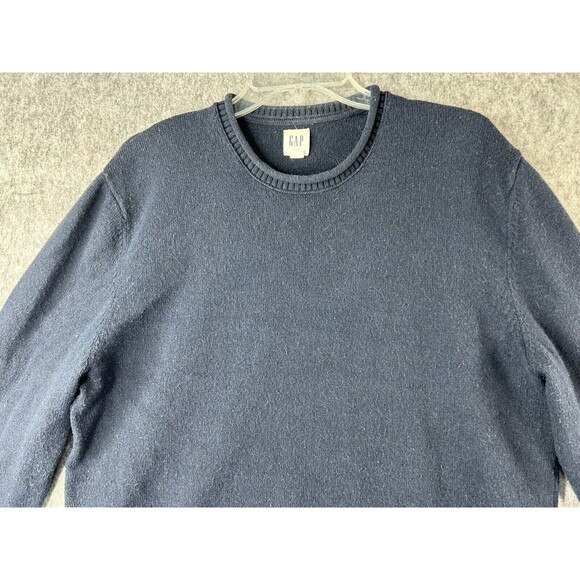 Gap Men's Size Large Tall Navy Blue Rollneck Sweater Classic Wool Blend - Picture 2 of 9